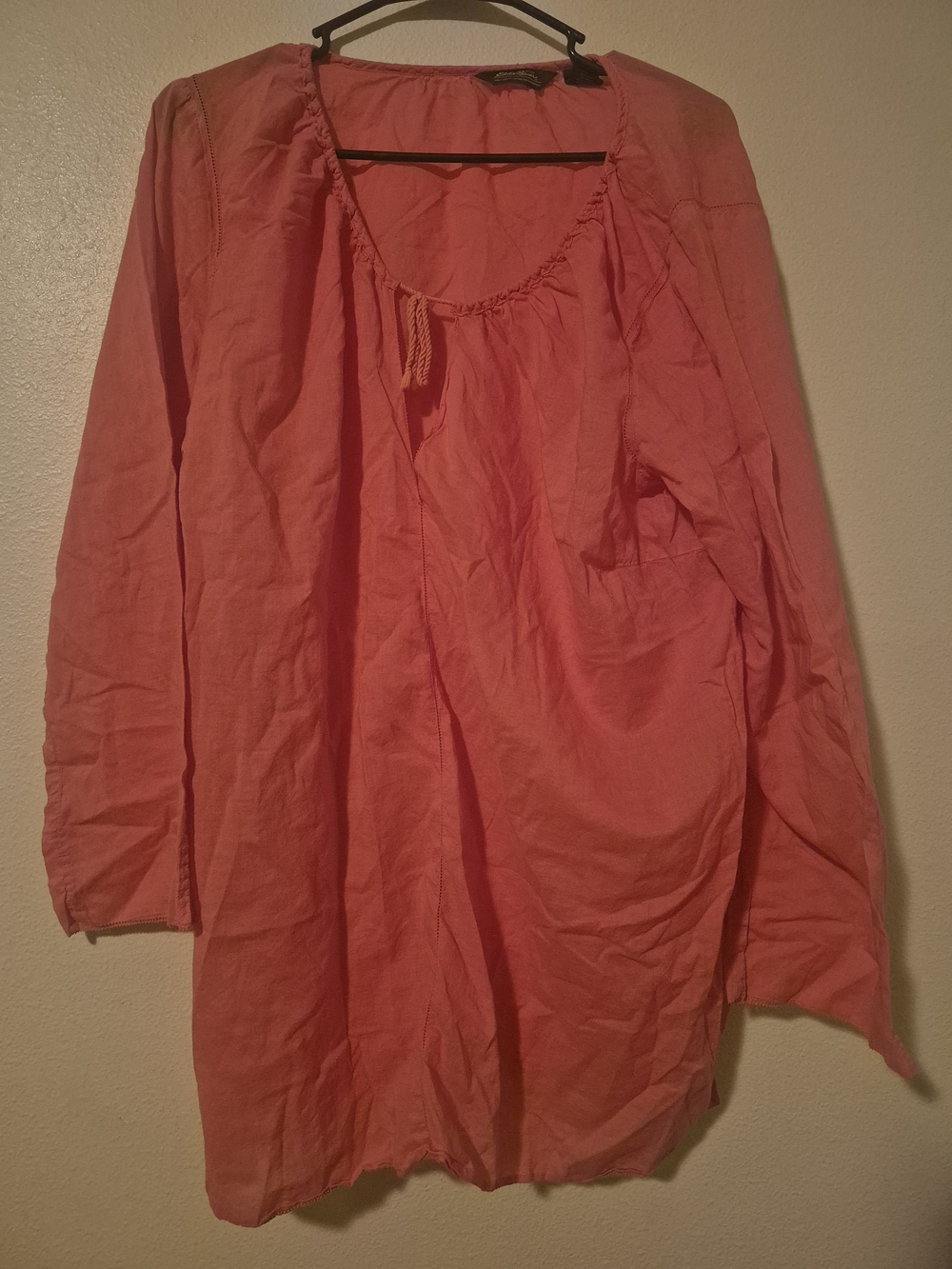 Eddie Bauer Coral Long-Sleeve Tunic Top